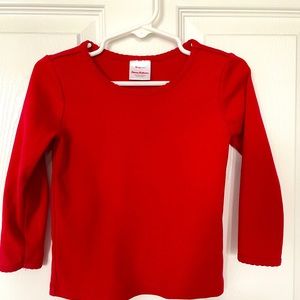 Hanna Andersson prima cotton red long sleeve top